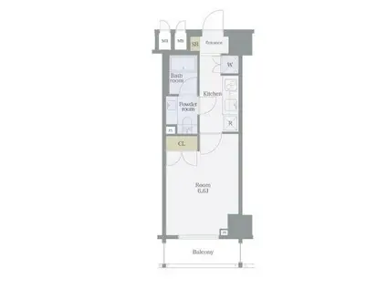 パレステュディオ麹町(1K/8階)の間取り写真