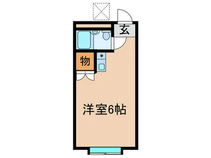 美しの森ハウスA棟(ワンルーム/2階)の間取り写真