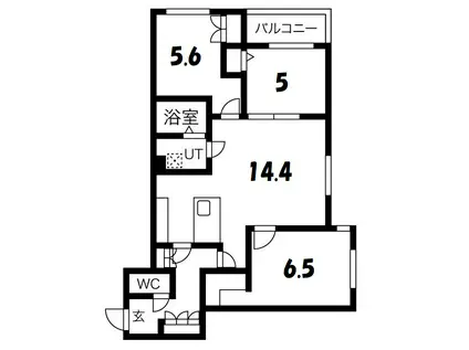 RESTS ON 伏見(3LDK/3階)の間取り写真