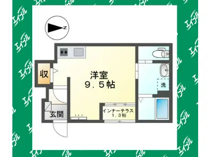 ピュアメゾン浦里(1K/1階)の間取り写真