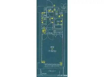 エンクレスト六本松(1K/4階)の間取り写真