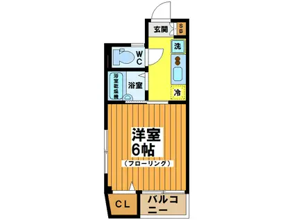 メゾンフラワー羽根木(1K/2階)の間取り写真