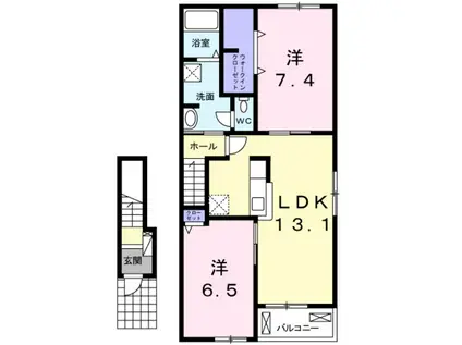 フォルシュ(2LDK/2階)の間取り写真
