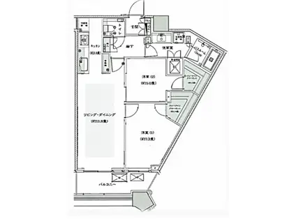勝どき ザ・タワー(2LDK/37階)の間取り写真