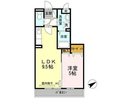 コーラルコート(1LDK/2階)の間取り写真