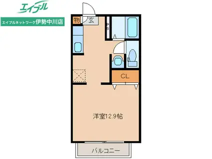 コーポオアシス(1K/1階)の間取り写真