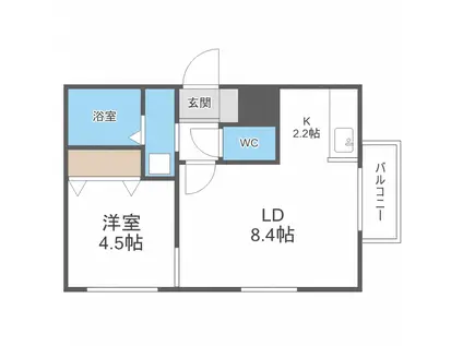 STELLA FISSA SHINSAPPORO(1LDK/3階)の間取り写真