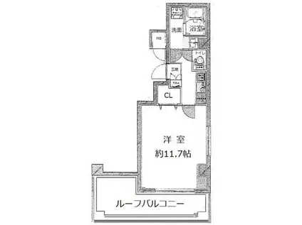 グランフォース蔵前(1K/9階)の間取り写真