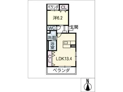 フランシール(1LDK/1階)の間取り写真
