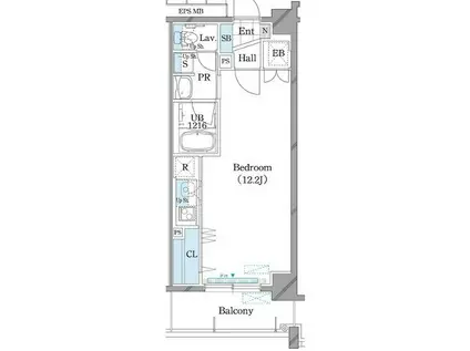 ホーリーフォート南平岸(ワンルーム/4階)の間取り写真