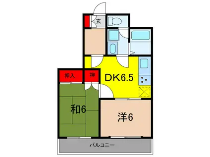 江藤マンション(2DK/3階)の間取り写真