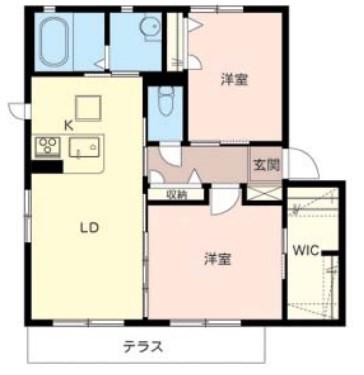 シャーメゾンアミノウチ(2LDK/1階)の間取り写真