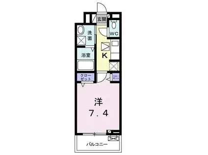 ガルデニアII(1K/1階)の間取り写真