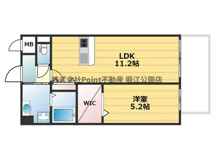 LAULEA天王寺東(1LDK/3階)の間取り写真