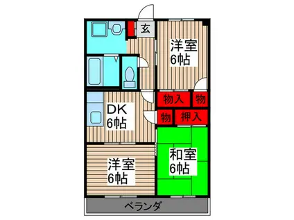 アーバンステージ(3DK/2階)の間取り写真