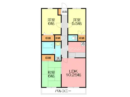 若宮ビル(3LDK/3階)の間取り写真