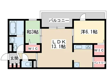 メゾンドリシェス(2LDK/1階)の間取り写真
