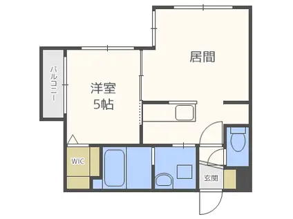 ネコオール平岸(1LDK/4階)の間取り写真