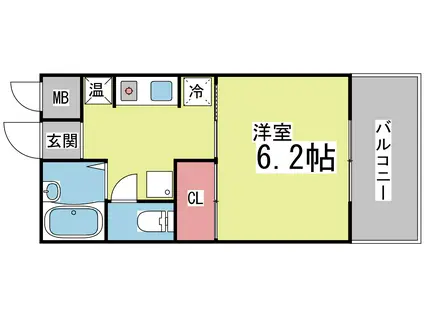 ロジェ楠ヶ丘(1K/3階)の間取り写真