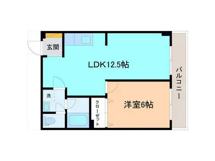 ブルーメアベニュー(1LDK/3階)の間取り写真
