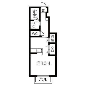 A.COURT(ワンルーム/1階)の間取り写真