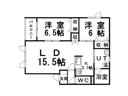 THE RITZ GREEN PARLOR VI(2LDK/1階)の間取り写真