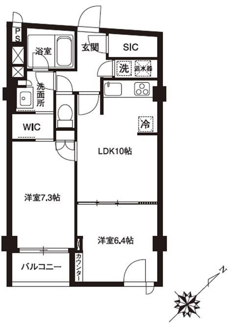 アーバンパーク代官山I(2LDK/2階)の間取り写真