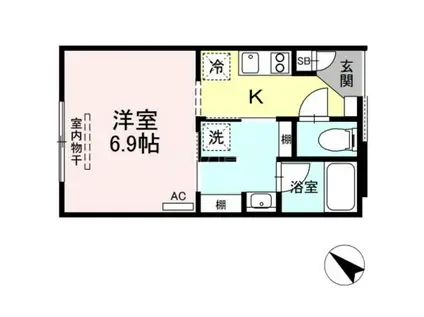 グランテージ西小山(ワンルーム/1階)の間取り写真