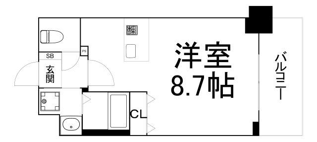 プレサンス心斎橋モデルノ(ワンルーム/3階)の間取り写真