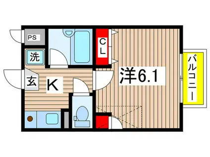 メゾン・ド・ソレイユ(1K/2階)の間取り写真