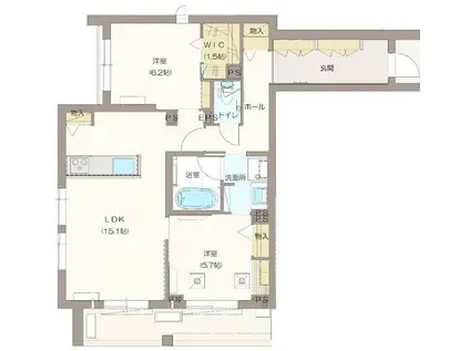 AVENIR(2LDK/3階)の間取り写真