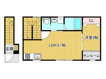メゾン・ド・K-II(1LDK/2階)の間取り写真