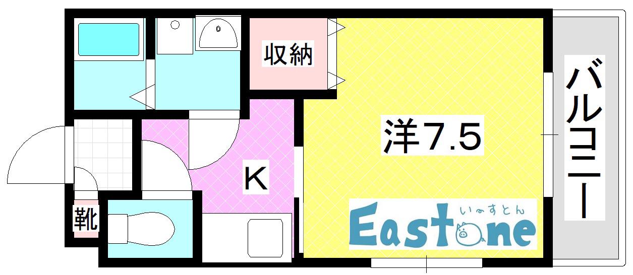 LUANA(1K/4階)の間取り写真