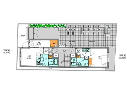 LUORE大山(1K/1階)の間取り写真