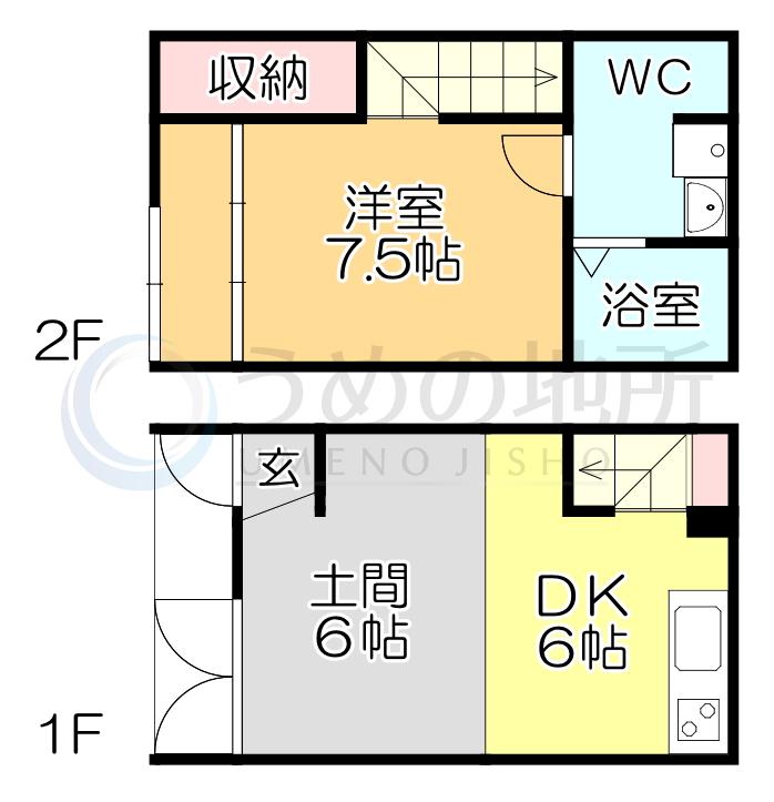 R-BOX津福III(1DK/1階)の間取り写真
