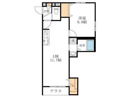 ラフィーネ大森(1LDK/1階)の間取り写真