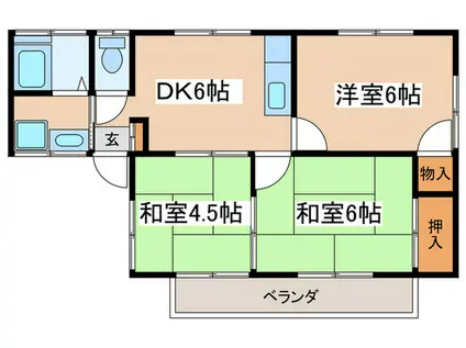 フェリーチェ神明A(3DK/1階)の間取り写真