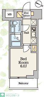 S-RESIDENCE蕨BENE(1K/4階)の間取り写真