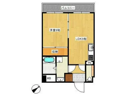 桜井町アパートメント(1LDK/7階)の間取り写真