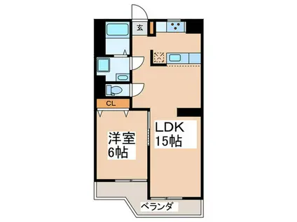 タピオラ(1LDK/3階)の間取り写真