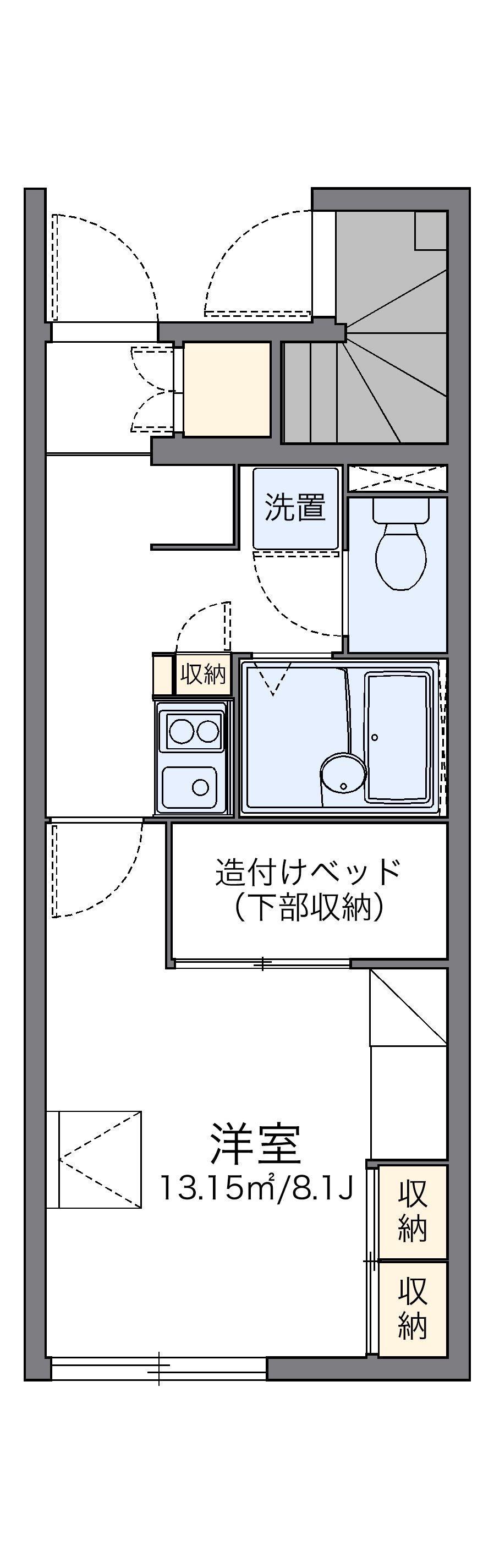 レオパレス蔵敷(1K/1階)の間取り写真