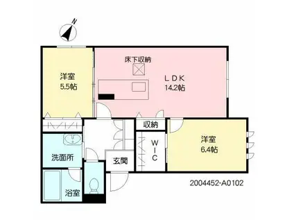 ファミリア新屋敷(2LDK/1階)の間取り写真