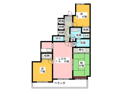 VIEW SIGHT TOWER(3LDK/15階)の間取り写真