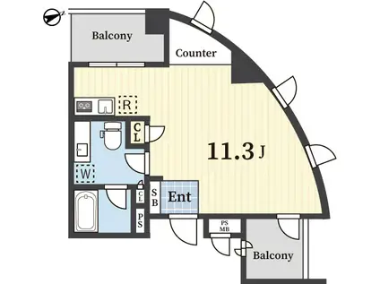 目黒ハウス(ワンルーム/4階)の間取り写真