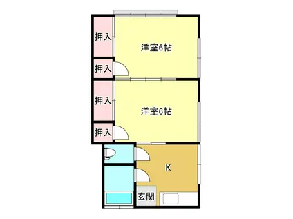 うさみ荘(2K/2階)の間取り写真