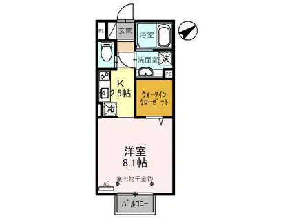 RE-SEIS(1K/2階)の間取り写真