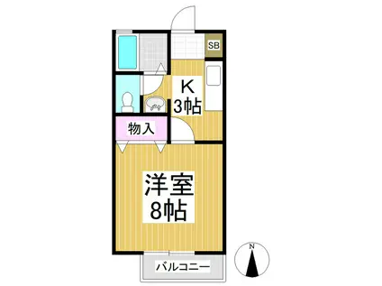 ドミール稲積(1K/1階)の間取り写真