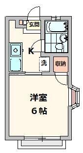 エクレール神代(1K/1階)の間取り写真