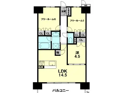 JR東海道本線 草津駅(滋賀) 徒歩10分 14階建 築7年(3LDK/5階)の間取り写真
