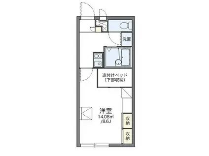 レオパレス総社南(1K/2階)の間取り写真